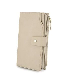 Wallets for Women Wristlet RFID Large Capacity PU Leather Clutch Card Holder Organizer Ladies Purse Strap 459