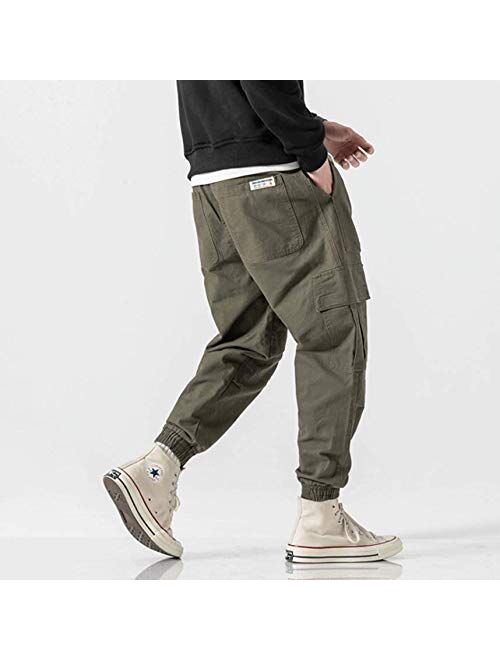 HONIEE Men’s Tapered Cargo Pants Loose Fit Chino Joggers