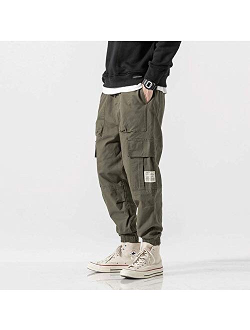HONIEE Men’s Tapered Cargo Pants Loose Fit Chino Joggers