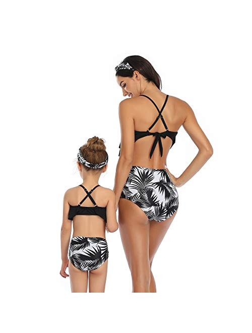 Girls Kids Swimsuit Two Pieces Bikini Set Ruffle Falbala Swimwear Bathing Suits Swimwear
