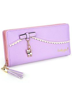 Women Long Wallet PU Leather Clutch 5.5" Phone Case 12 Card Slots Holder Zipper Pocket Purse