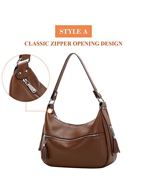 OVER EARTH Womens Handbags Soft Leather Hobo Shoulder Bag Ladies Crossbody Tote Purses with Tassel