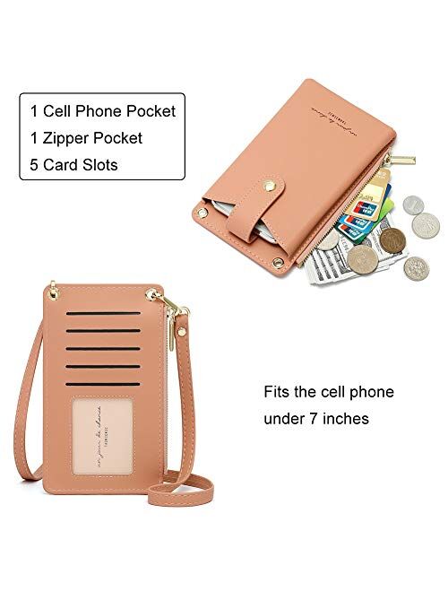 Aeeque Small Crossbody Phone Bags for Women, Lightweight Coin Purse Card Wallet
