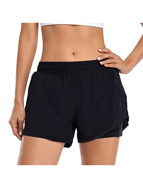 REKITA Womens Running Shorts with Liner Athletic Shorts with Pockets Workout Shorts