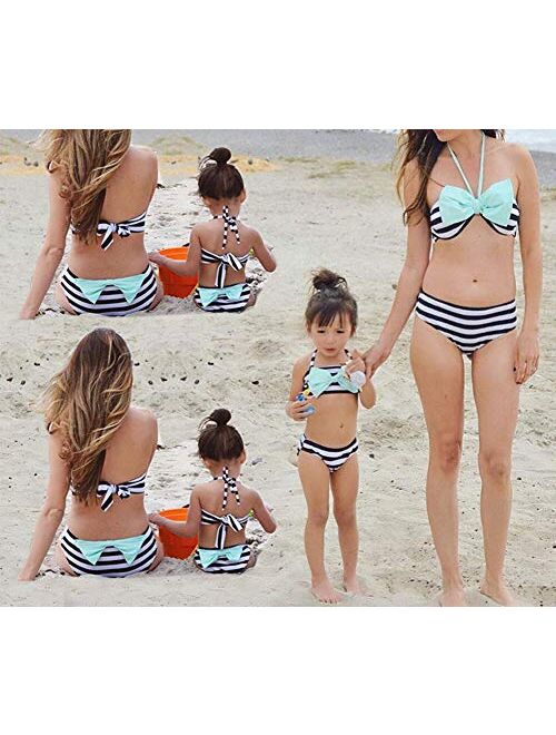Mother and Daughter Swimwear Family Swimsuits Matching Womens Girl Swimwear Sets