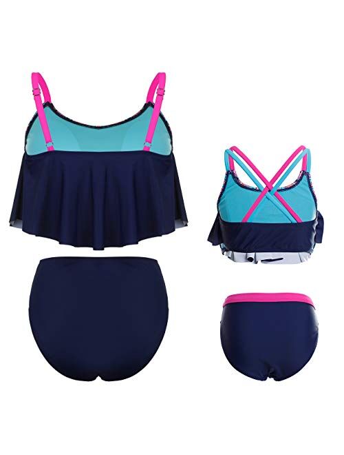 DAYU Mother Daughter Swimsuits Fashionable Bathing Suit Family Matching Swimwear for Women and Girls