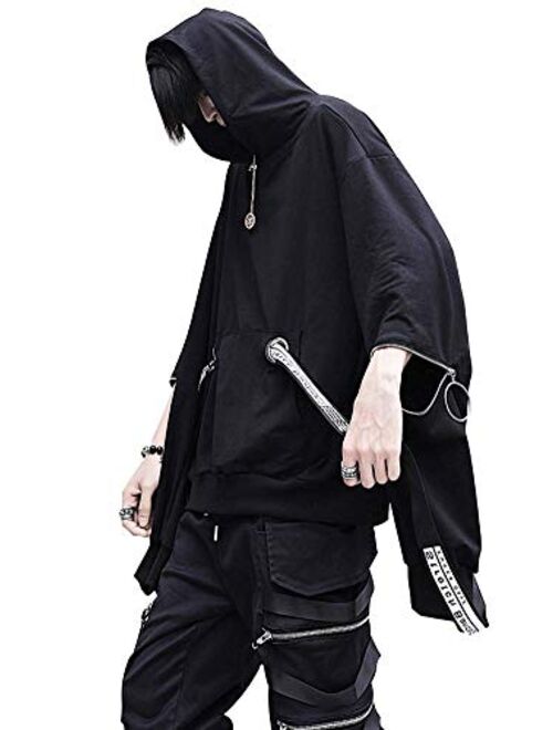 HONIEE Men’s Streetwear Cargo Hoodie with Pocket Long Sleeve Hoodies Pullover