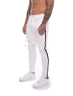Skinny Jeans for Men Stretch Slim Fit Ripped Distressed Denim Pants