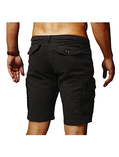 HONIEE Men’s Cargo Shorts Slim Fit Multi-Pocket Outdoor Cargo Shorts Cotton