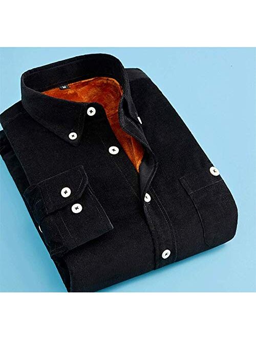HONIEE Men's Slim Fit Long Sleeve Solid Flannel Fleece Shirt Jackets