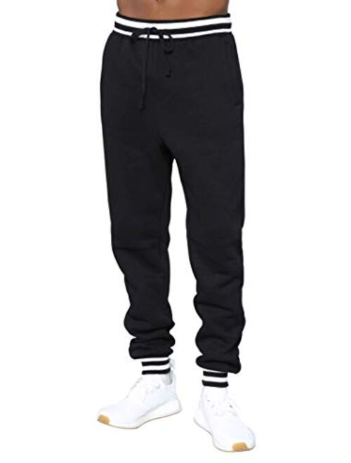 HONIEE Men's Color Blocking Gym Jogger Pants Slim Fit Workout Running Sweatpants with Pockets