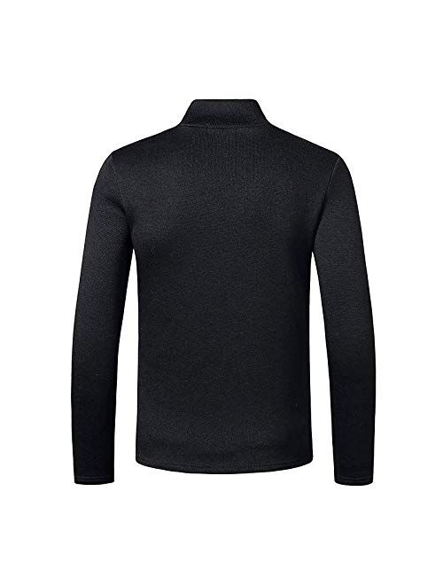 HONIEE Mens Slim Fit Pullover Fleece Sweaters Knitted Turtleneck Thermal