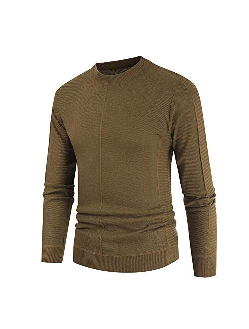 HONIEE Men's Essential Crew Neck Sweater Classic Knitted Long Sleeve Pullover