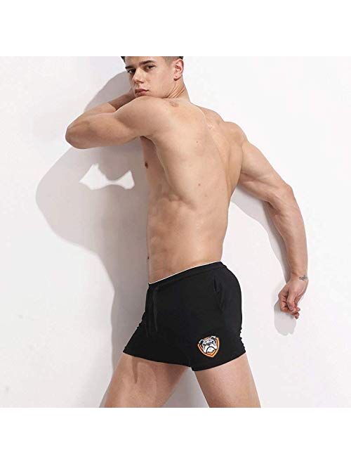 HONIEE Men’'s Gym Running Workout Shorts with Pockets Lounge Sleep Bottoms
