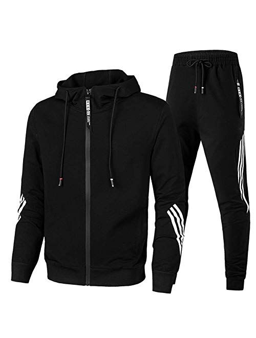HONIEE Mens 2 Piece Hoodie Tracksuit Sets Casual Hoodied Jogging Suits for Men