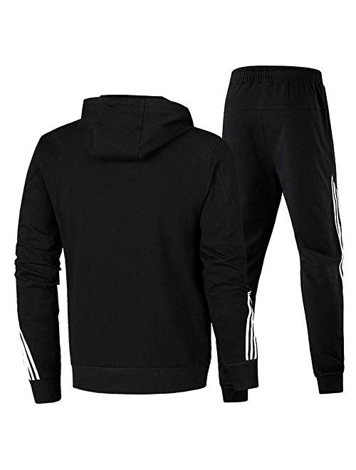 HONIEE Mens 2 Piece Hoodie Tracksuit Sets Casual Hoodied Jogging Suits for Men