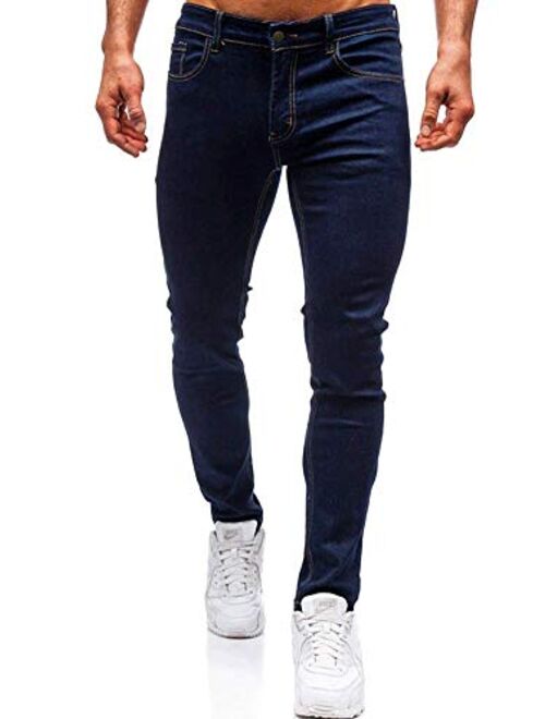 HONIEE Men's Slim Fit Jeans Skinny Jeans Stretch Ripped Tapered Leg Denim Pants
