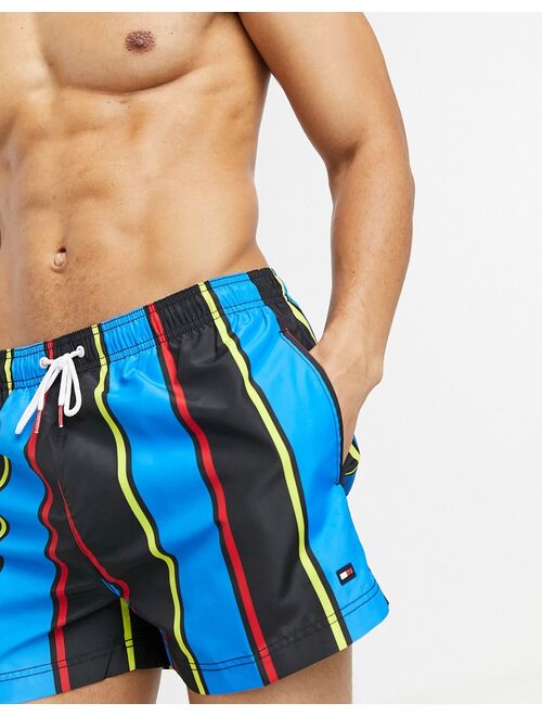Tommy Hilfiger swim shorts with small logo in blue stripe