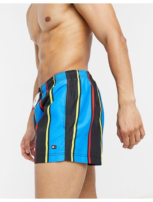 Tommy Hilfiger swim shorts with small logo in blue stripe