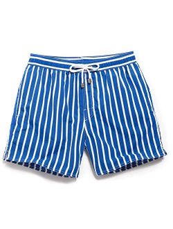 Mens Swim Trunks Quick Dry Swim Shorts with Mesh Lining Stripe Swimwear Bathing Suits