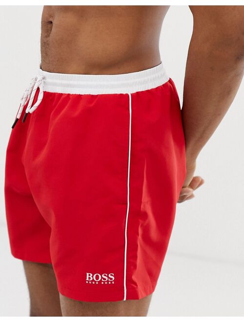 Hugo Boss BOSS Star Fish swim shorts in red Exclusive at ASOS