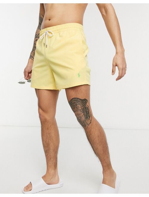 Polo Ralph Lauren player logo slim fit swim shorts in yellow