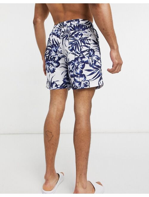 Polo Ralph Lauren Traveler seersucker swim shorts in monotone hibiscus
