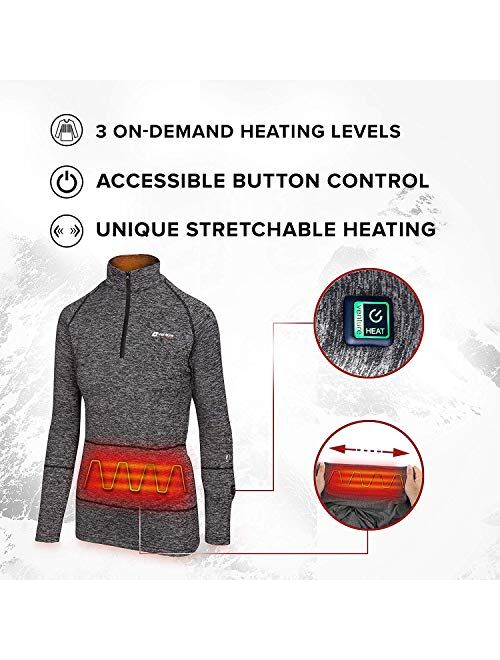 Buy Venture Heat Women's Heated Shirt Thermal Underwear with Battery Pack -  Long John, 1/4 Zip Electric Base Layer, Nomad online