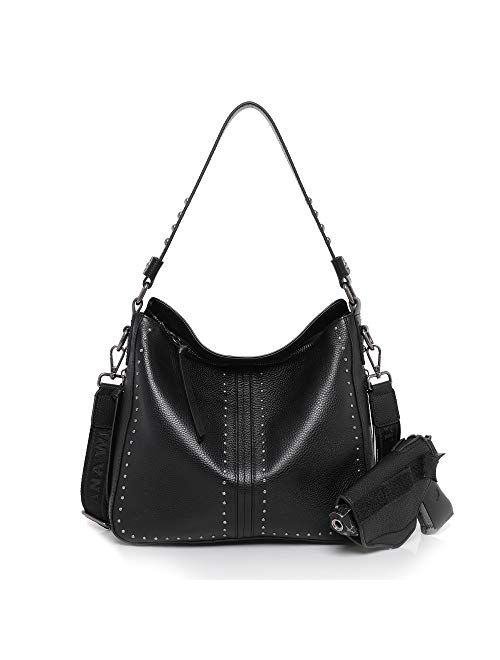 Montana West Genuine Leather Concealed Carry Purses And Handbags For Women Handgun Crossbody Bag