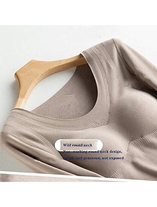 OMING Thermal Underwear Seamless Thermal Underwear Women with Chest pad Plus Velvet Thickening Inner wear Body Suit can not Afford The Ball, no Fading, Slim and Slim Wint