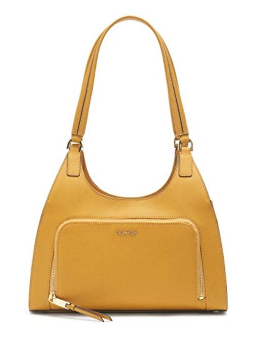 Calvin Klein Ava Saffiano Triple Compartment Hobo Shoulder Bag