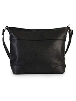 LIATALIA Womens Leather Handbag - Medium Size Hobo Shoulder Bag - Italian Leather - JANE