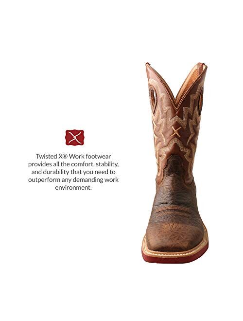Twisted X Men's 12-Inch Western Work Boots - Casual Ankle Boots Made with Patented CellStretch Comfort Technology and DuraTWX Hybrid Performance Leather