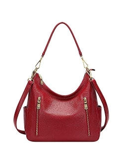 Genuine Leather Purses and Handbags for Women Hobo Shoulder Bag Ladies Crossbody Bags Medium