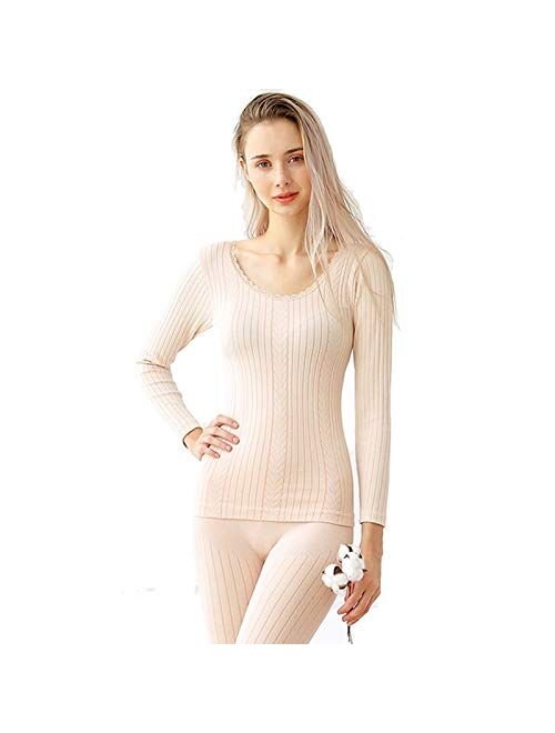 100% Pure Silk Womens Long Johns Sets Thermal Underwear Set Female Body Suits 