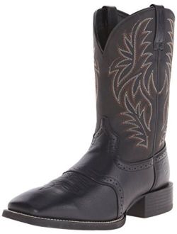 Sport Wide Square Toe Western Boots – Men’s Country Leather Work Boot