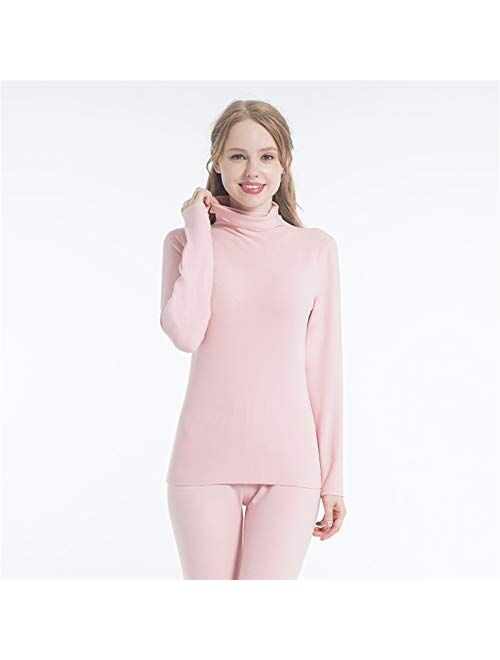 KALUN Autumn and Winter German Velvet self-Heating Thermal Underwear Ladies Suit high-Neck Seamless Autumn Clothes Long-Sleeved Velvet Cotton Sweater (Color : Skin, Size 
