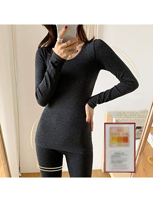 ZPEE Thermal Underwear Warm Wool Tight-Fitting Women's Winter All-Match Thick Underwear Suit Women's Fashion Close-Fitting Anti-Static Winter Thermal Underwear