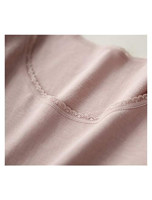 QWERBAM Thermal Underwear Women Winter Clothes Warm Thermo Underwears Clothing (Color : Gray Pink, Size : One Size)