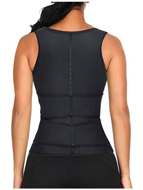 Lover-Beauty Waist Trainer for Women Underbust Latex Corset Vest Waist Trainer Cincher Steel Bone Body Shaper Vest Corset