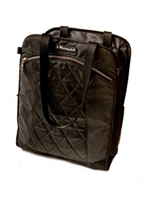 MotoChic Lauren Bag Convertible Backpack Tote Bag in Black Leather