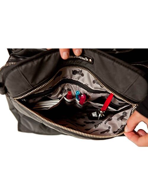 MotoChic Lauren Bag Convertible Backpack Tote Bag in Black Leather