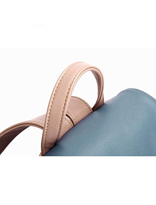 Y-sg Shop Customization Leather Backpack Women's Shoulders for Large-Capacity Travel (Color : Blue, Size : Inch)