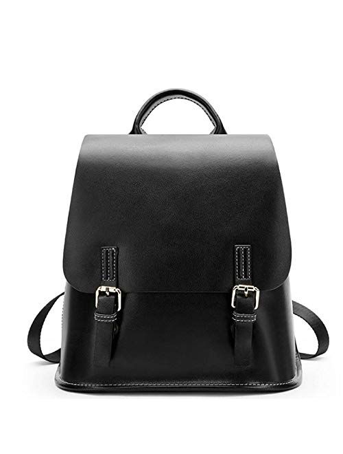 Angle-w Stylish Design,Simple Travel, Shoulder Bag Handbag Leather Large Capacity Uncivilised Korean Leisure Travel Bag Ladies Dual-use Backpack Soft Leather Turgid Let u