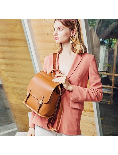 Angle-w Stylish Design,Simple Travel, Shoulder Bag Handbag Leather Large Capacity Uncivilised Korean Leisure Travel Bag Ladies Dual-use Backpack Soft Leather Turgid Let u