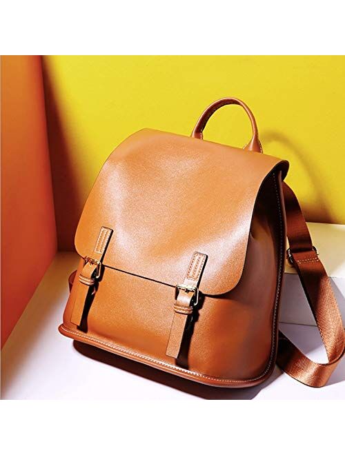 Angle-w Stylish Design,Simple Travel, Shoulder Bag Handbag Leather Large Capacity Uncivilised Korean Leisure Travel Bag Ladies Dual-use Backpack Soft Leather Turgid Let u