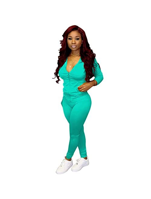 Adogirl Womens Sweatsuit Set Two Piece Outfits Top + Skinny Long Pants Tracksuits Jogging Suits Jumpsuits
