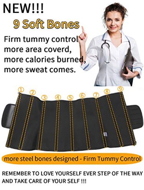 SLIMBELLE Waist Trainer Corset Trimmer Belt for Women Weight Loss Sweat Belt Waist Cincher Sports Girdle Fat Burn Belly Band