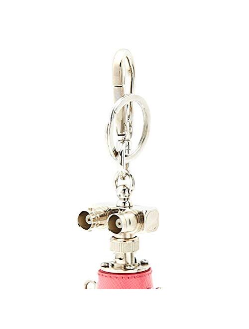 Prada Trick Robot Giulietta Pink Leather Keychain Charm 1TR029