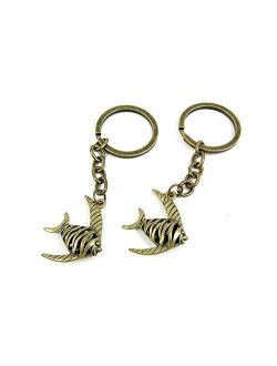 100 Items Keychain Keyring Key Tags Chains Rings Jewelry Bag Charms M8DK4 Tropical Fish